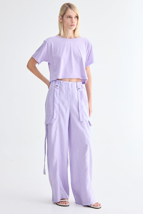 CALÇA CARGO LÍLAS